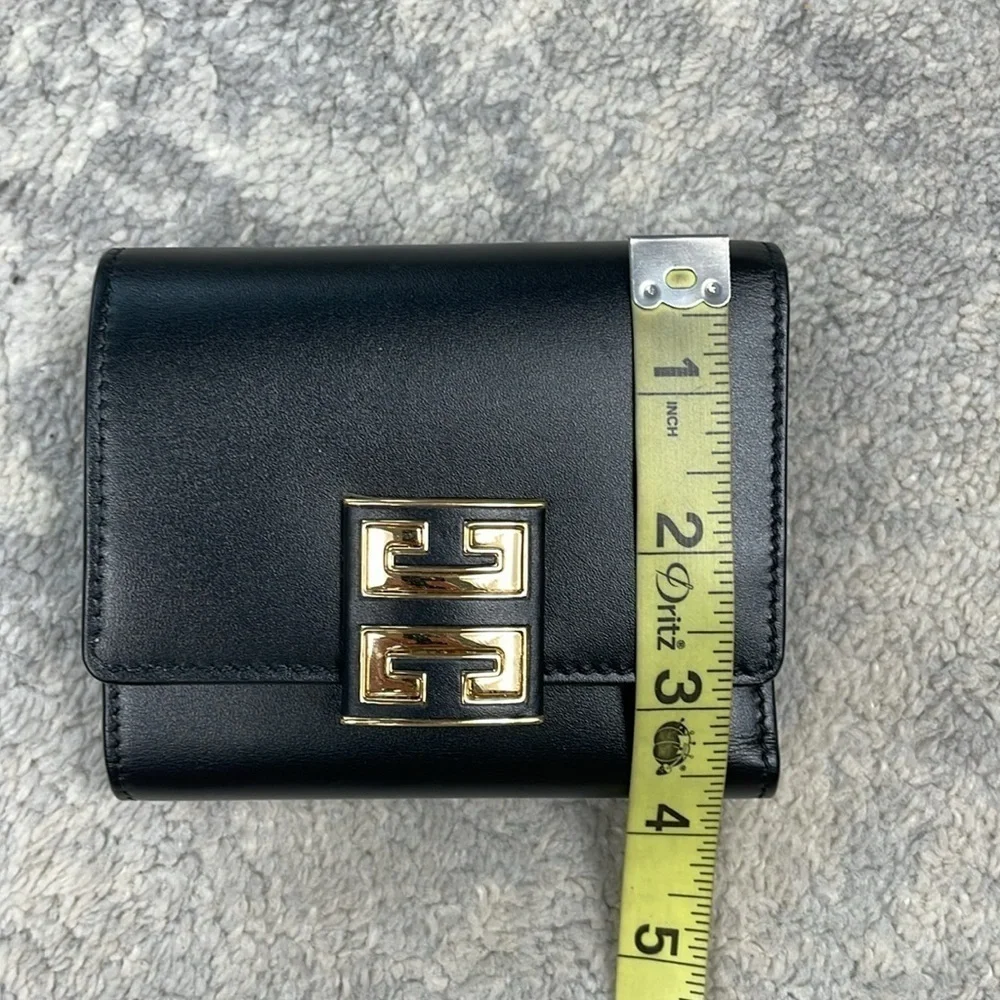 New Givenchy 4G Wallet in Black Leather Compact Trifold